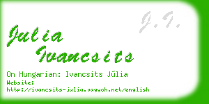 julia ivancsits business card